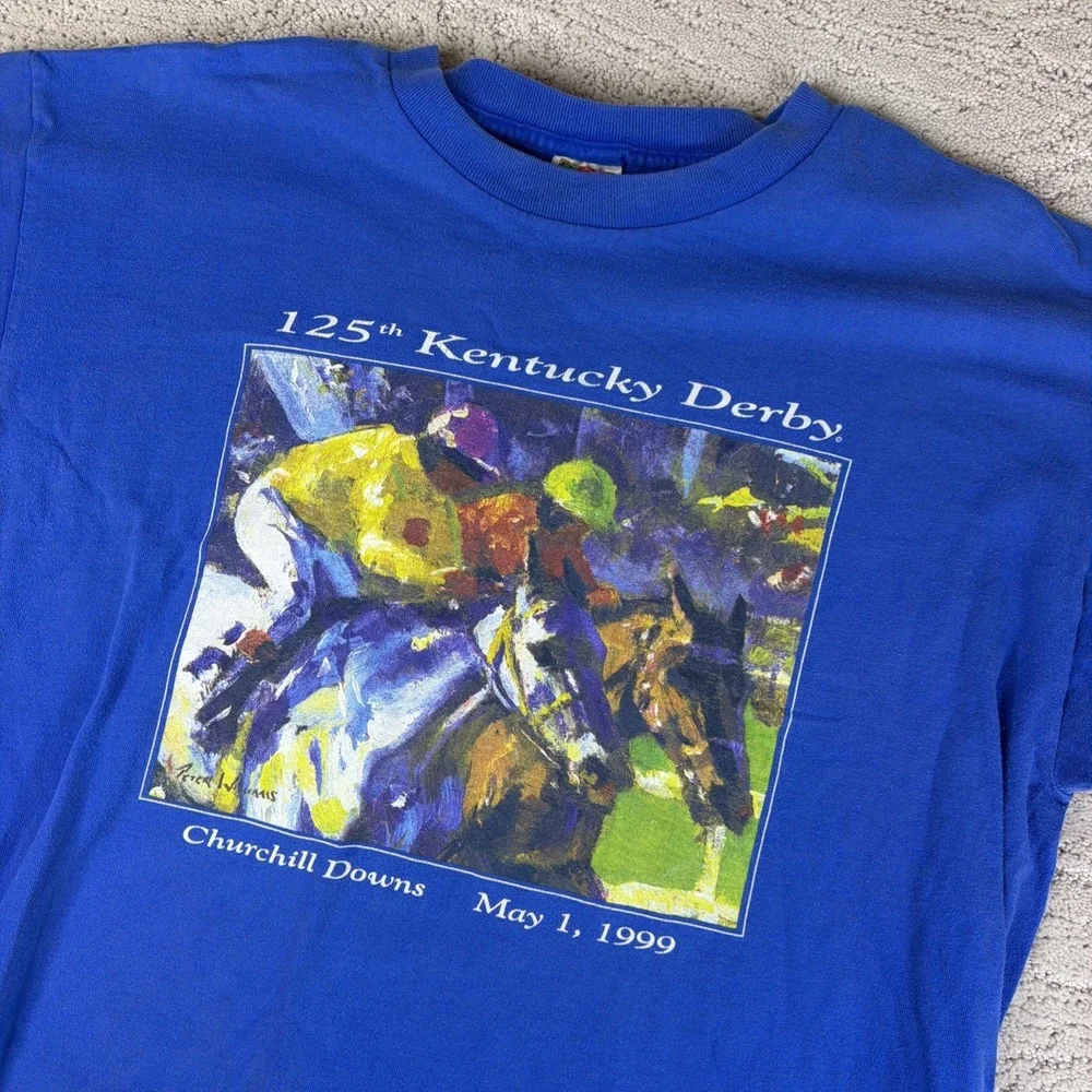 Vintage 1999 Kentucky Derby 125th Churchill Downs Graphic Tshirt XL‎